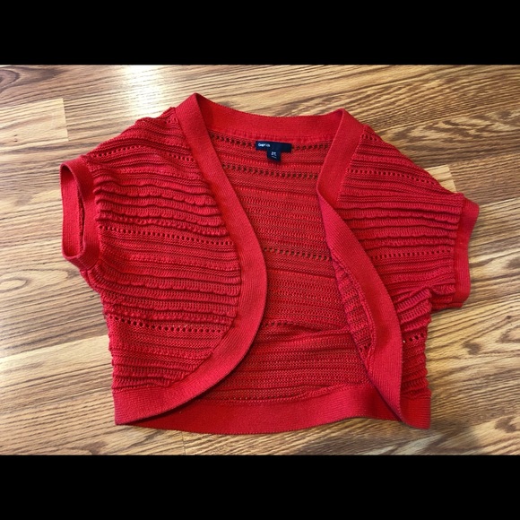 Red Kids Cropped Cardigan - Picture 3 of 4